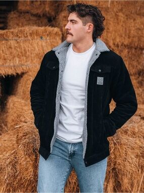 DIXXON Six Shooter Corduroy Sherpa Lined Jacket black